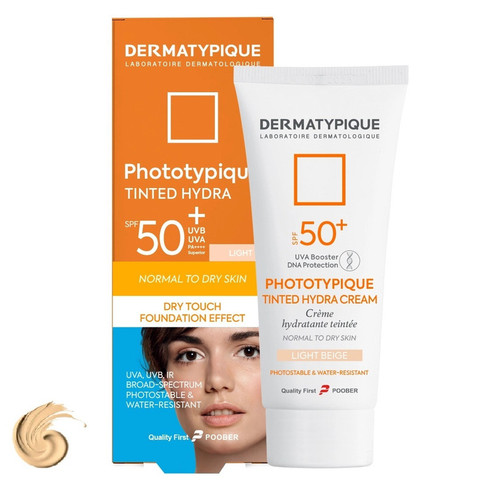 کرم ضد آفتاب رنگی درماتیپیک SPF 50 مدل Phototypique محافظ UVA ،UVB مناسب برای پوست خشک و معمولی حجم 50 میلیلیتر
